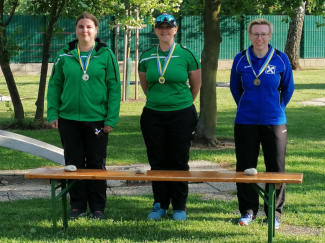 Bronze für Katja hinter Claudia Grill und Evelyn Haberl im Einzel